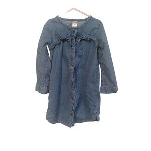 Carter's kids‎ girls denim long sleeve dress button down ruffle top dress